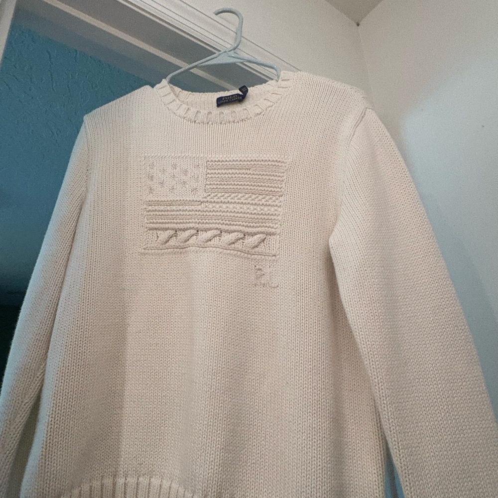Ralph Lauren Women's Ivory Flag Sweater